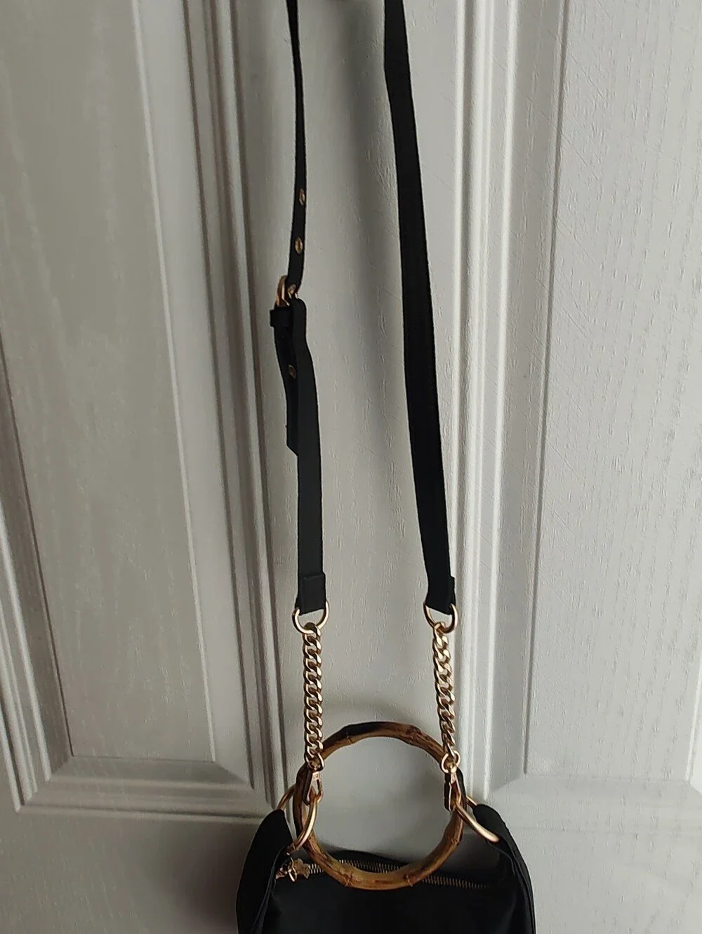 Jessica Simpson Black Textured Hobo Bag Or Shoulder Bag with Gold Accents EUC..